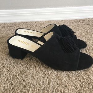 Black Tassel Mules NWOT
